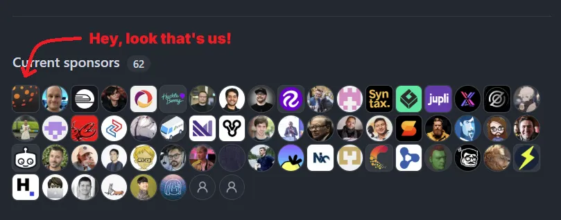 Vite GitHub 62 Sponsors